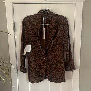Level 99 Brown Leopard Print Blazer